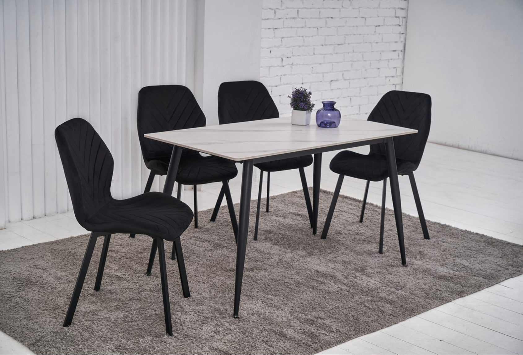 Стол обеденный керамический Ветро 300х700х750 мм Олимпо вайт/Черный (TМ-100) - фото 6 Стол обеденный керамический Ветро 300х700х750 мм Олимпо вайт/Черный (TМ-100) - фото 6