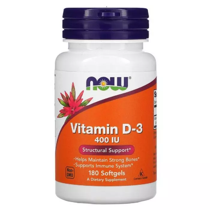 Витамин D3 Now Foods 400 МЕ 180 желатиновых капсул (NF0364)