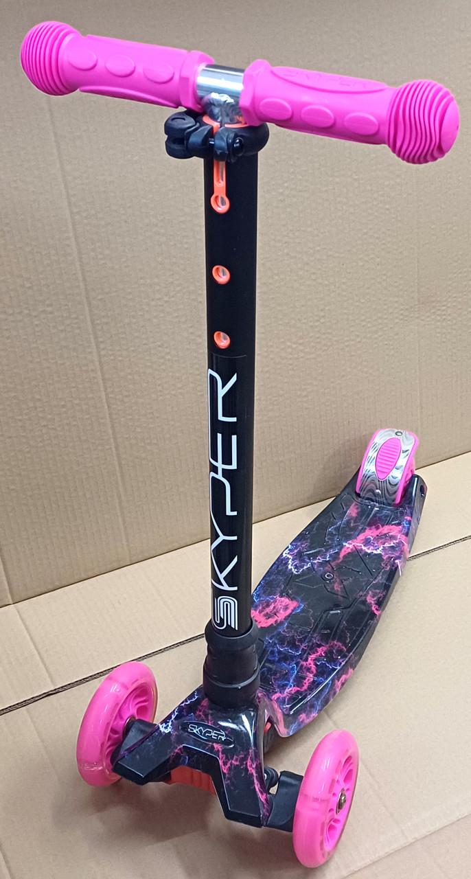 Самокат Best Scooter MAXI Рожеві блискавки - фото 1 Самокат Best Scooter MAXI Рожеві блискавки - фото 1