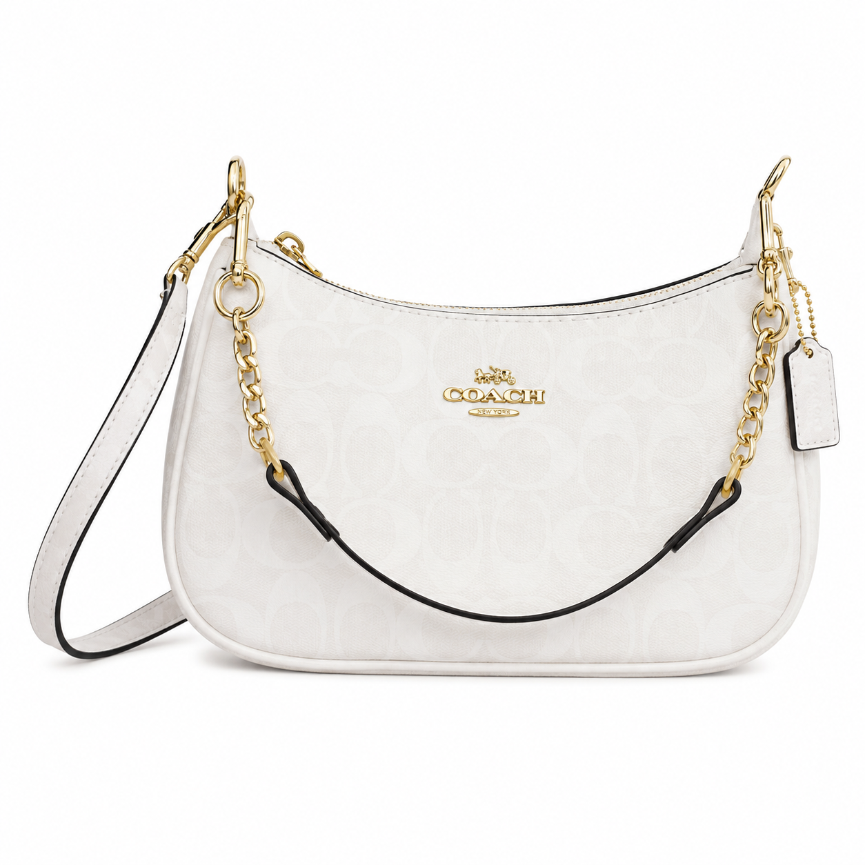 Сумка женская в стиле Coach Teri через плечо со съемной ручкой 24,1х15,2х7,6 см Белый