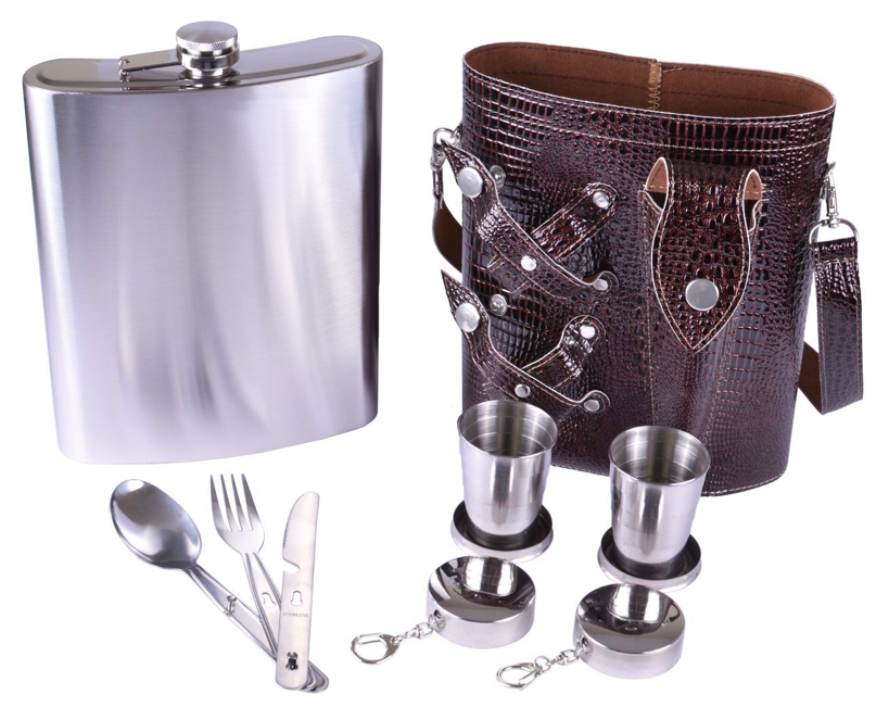 Фляга у шкіряній сумці Крокодил 48B 1400 мл