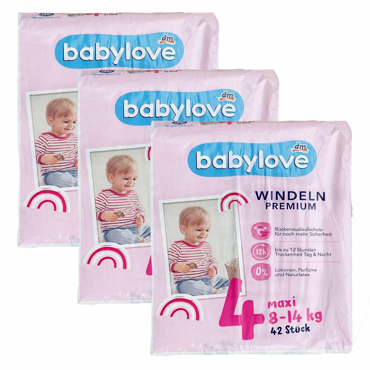Підгузки дитячі Babylove Premium 4 Maxi 8-14 кг 126 шт. (2236248368)