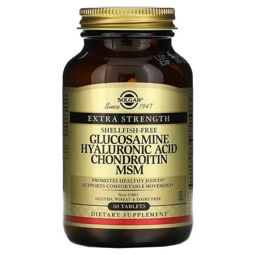 Глюкозамин и хондроитин Solgar Glucosamine Hyaluronic Acid Chondroitin MSM 60 табл. (SOL-01316)