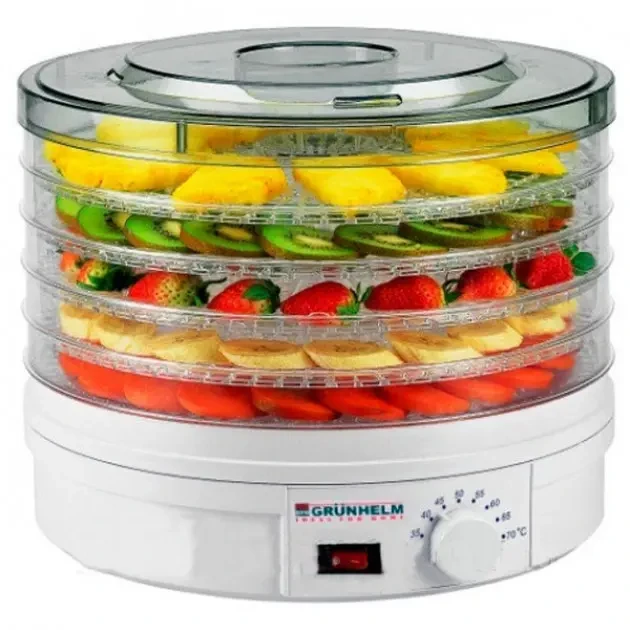 Сушарка для овочів та фруктів ROYALS ER-300 з таймером регулювання температури компактна Білий (pr1102)