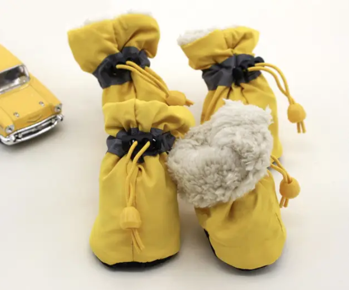 Чоботи осінні для вигулу собак м'які з флісом непромокальні р. 6 Жовтий (1B0415)