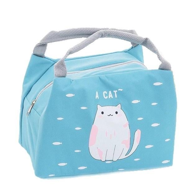 Сумка-холодильник для їжі з собою на замку Cat Блакитний (406992)