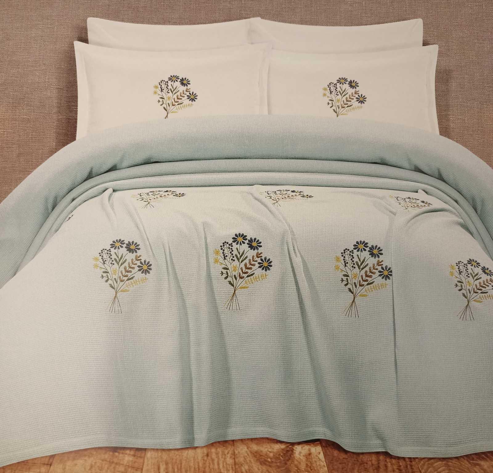 Набір покривал із наволочками Pique Batunur Nare 240х260 см Su Yesili (CN37860) - фото 2 Набір покривал із наволочками Pique Batunur Nare 240х260 см Su Yesili (CN37860) - фото 2