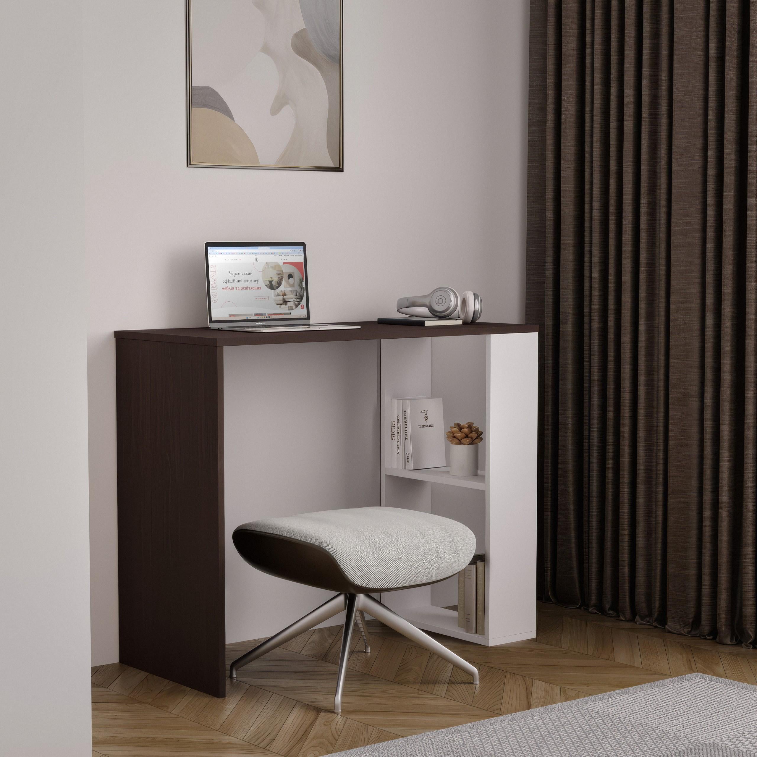 Стіл письмовий з полицями S-10 900х400х750 мм Венге Магія/Білий