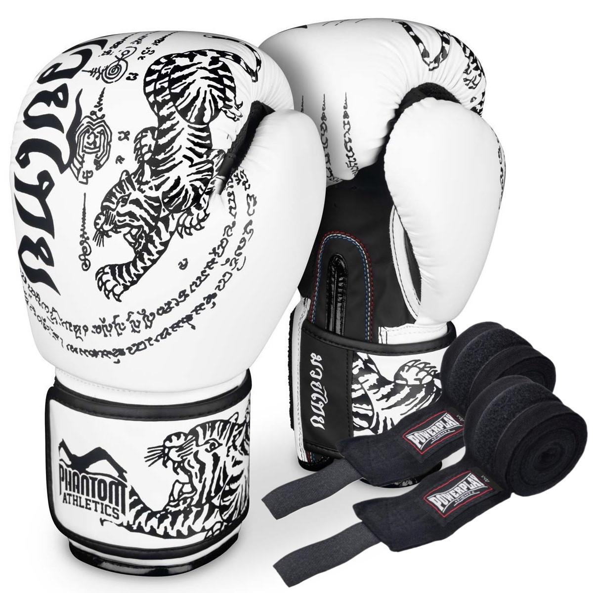 Перчатки боксерские с бинтами Phantom Muay Thai 10 унций White (21804826)