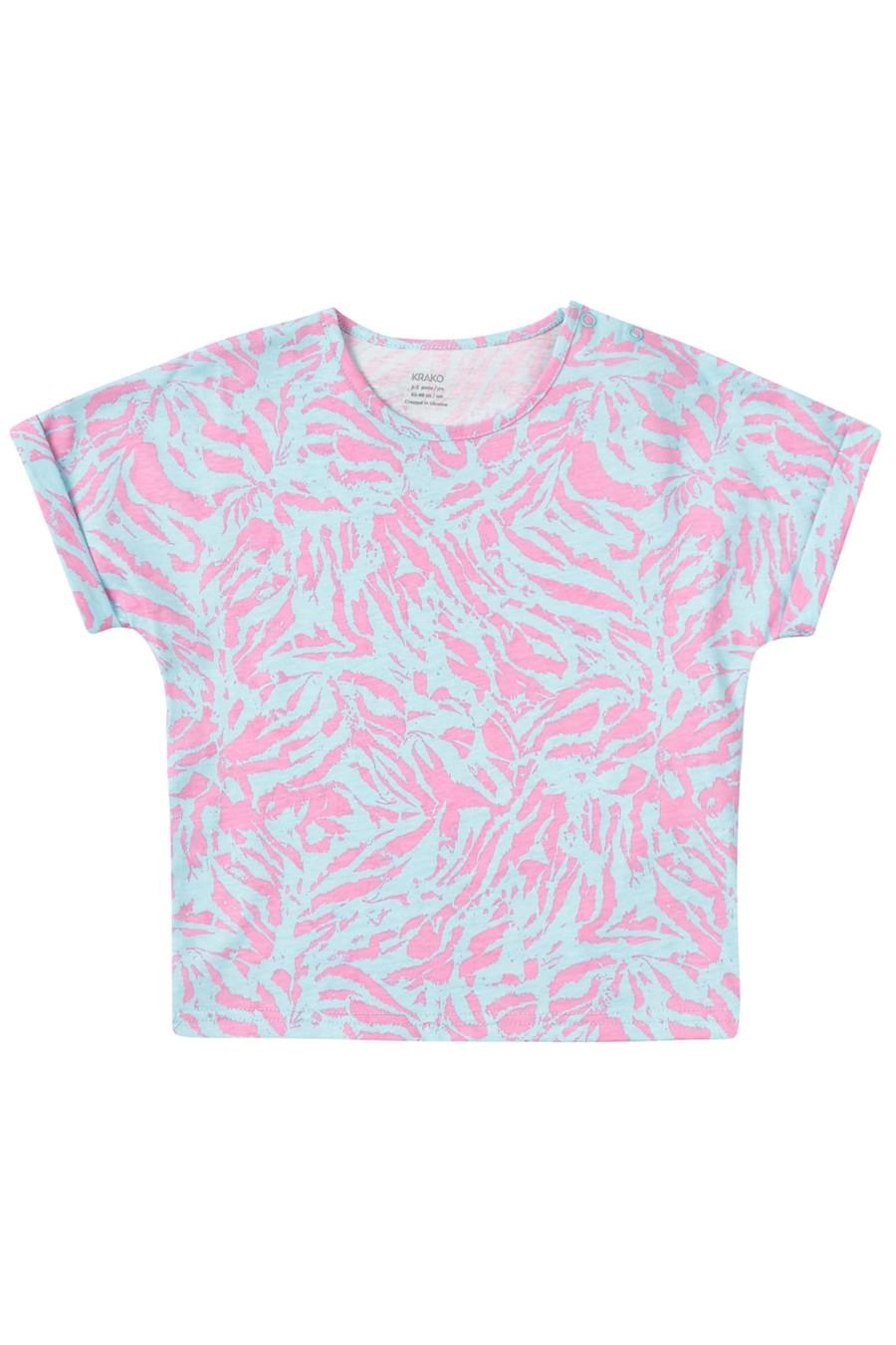 Футболка KRAKO 86-92 см Розово-бирюзовый (77398)