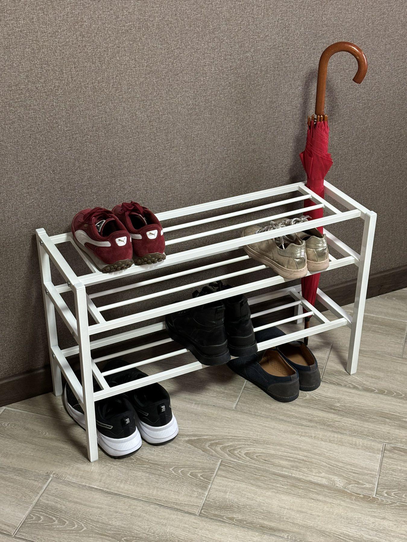 Полиця для взуття R-3 металева розбірна 80 см Білий - фото 5