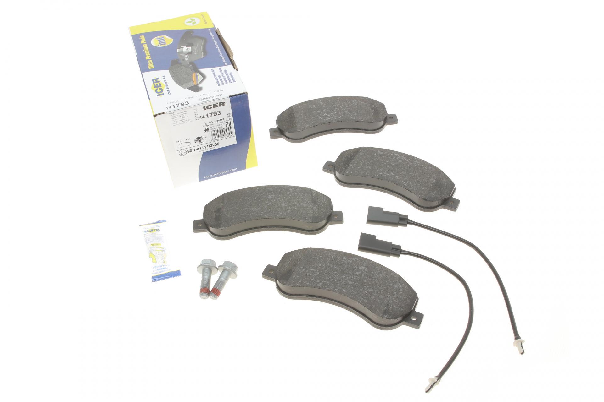 Колодки тормозные передние ICER Ford Transit 06-14/Transit Connect 06-13 RWD и датчики (141793 ICER)