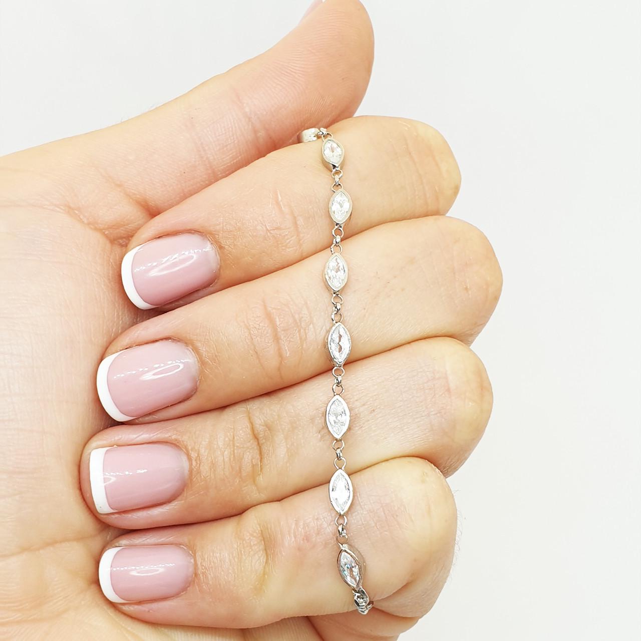 Браслет серебряный с кубическим цирконием р. 14,5-17 2,75 г