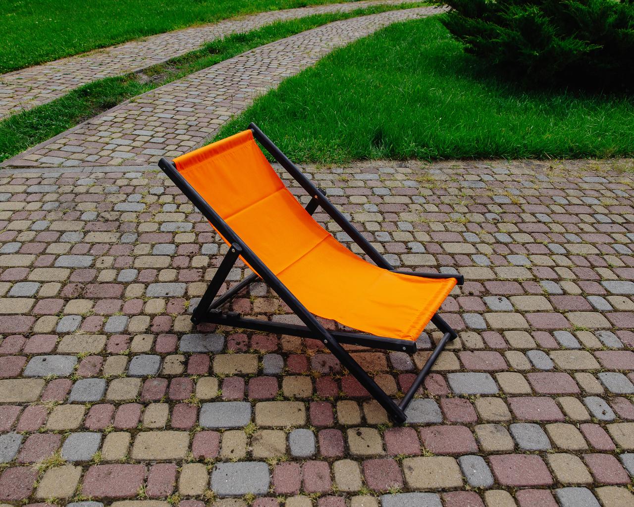 Шезлонг для дачи тканевый XRmaster Оранжевый/Черный (0001760) - фото 4 Шезлонг для дачи тканевый XRmaster Оранжевый/Черный (0001760) - фото 4