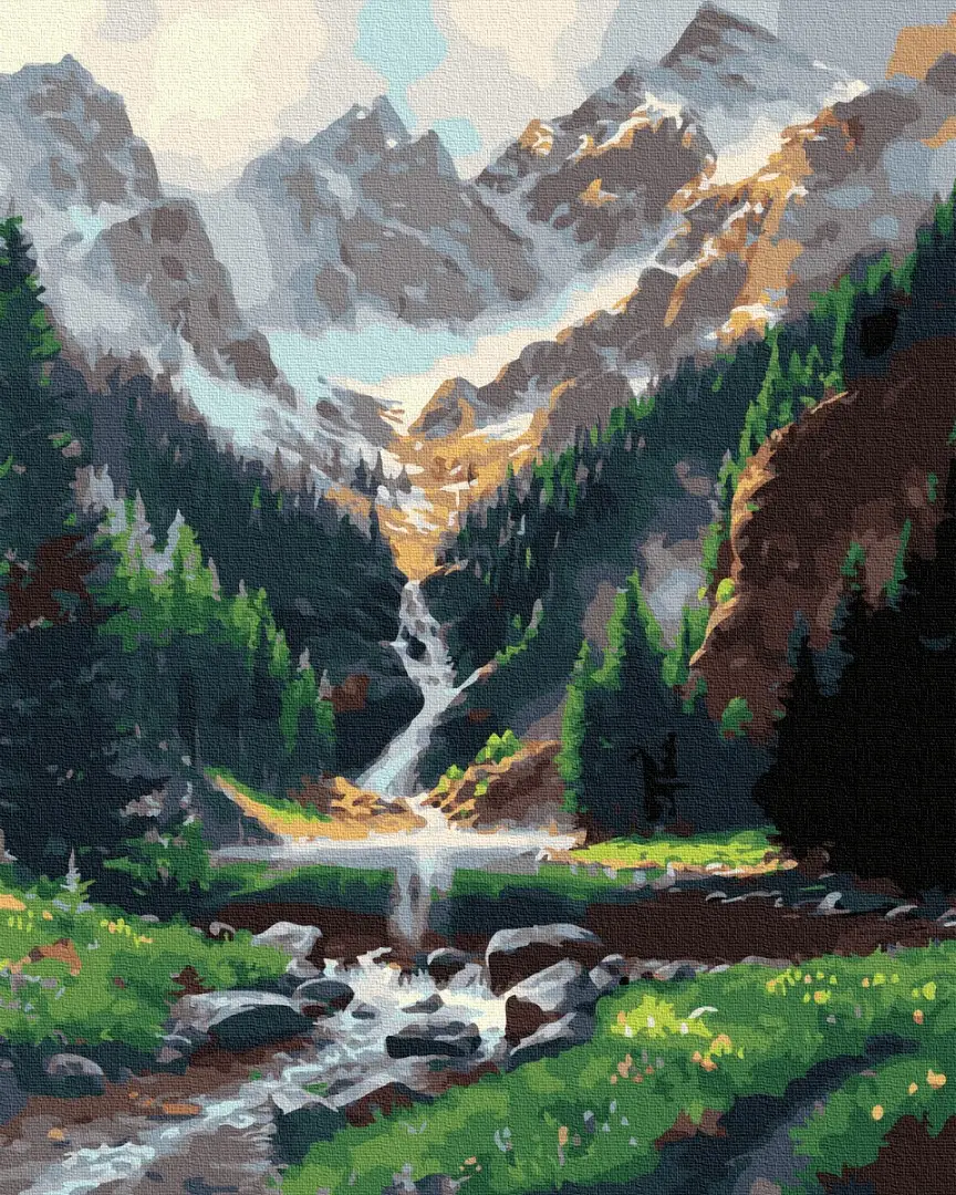 Картина по номерам BrushMe Горный водопад 40x50 см (BRM36003)