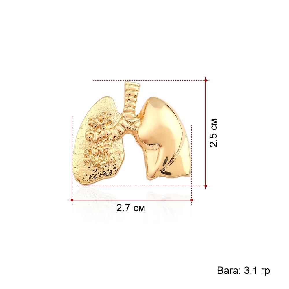 Значок Лёгкие BRGV112400 Золотистый - фото 3