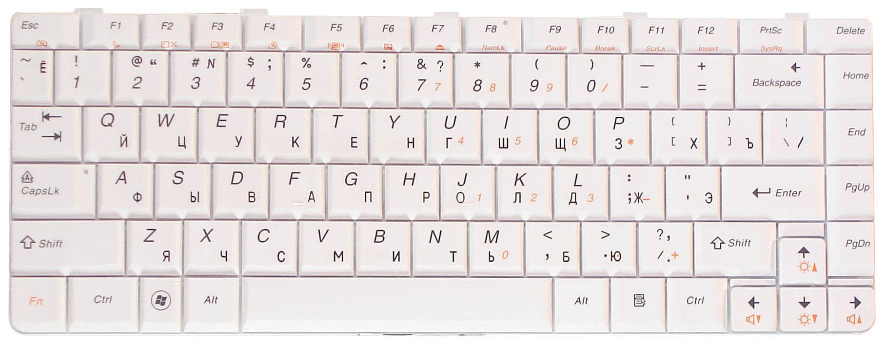 Клавиатура для ноутбука Lenovo IdeaPad U350/Y650 White Клавиатура для ноутбука Lenovo IdeaPad U350/Y650 White