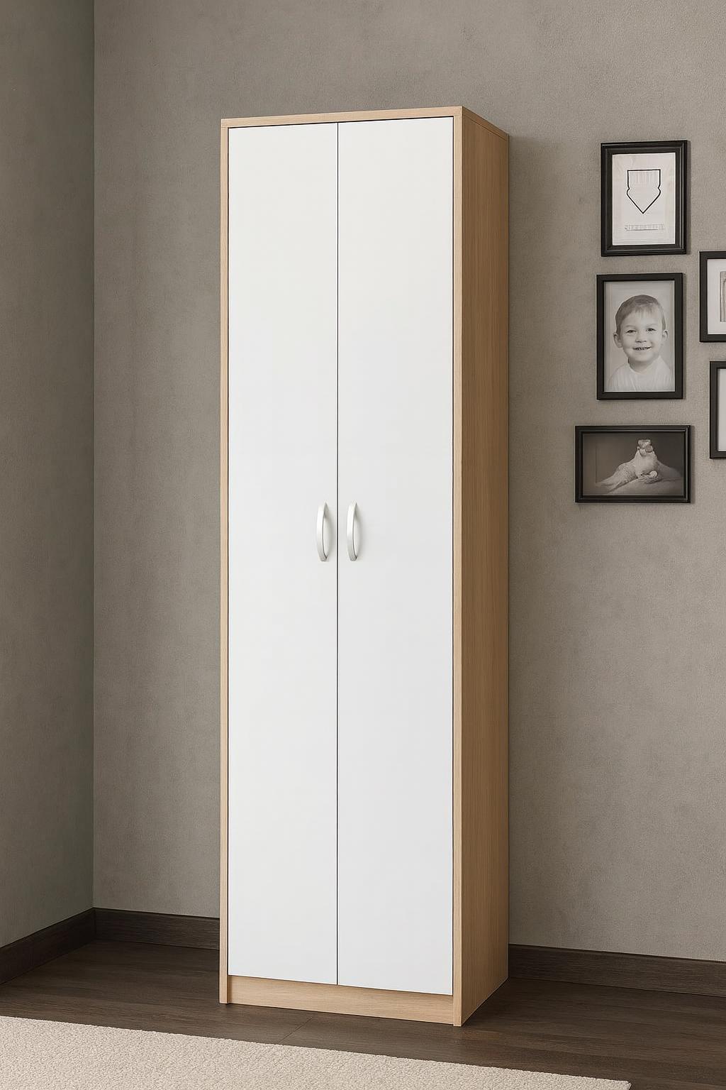 Шкаф двухдверный Mebel Service Тандем 55,3х27,5х191,1 см Дуб самоа/Белый (30369273)