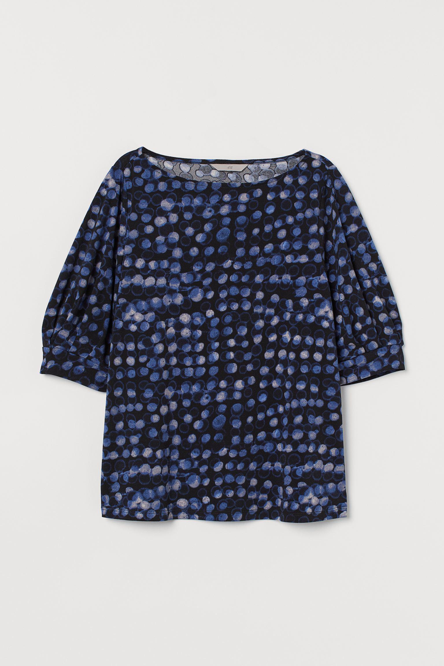 Блуза H&M Узор XS Темно-синий (22076640749) Блуза H&M Узор XS Темно-синий (22076640749)