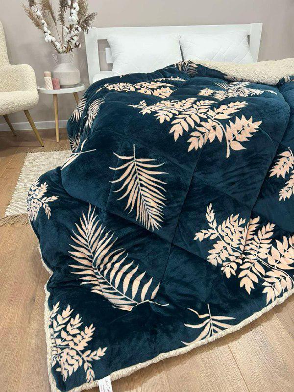 Одеяло из велюра и овчины 195x215 см Зеленый (28740629) - фото 1 Одеяло из велюра и овчины 195x215 см Зеленый (28740629) - фото 1