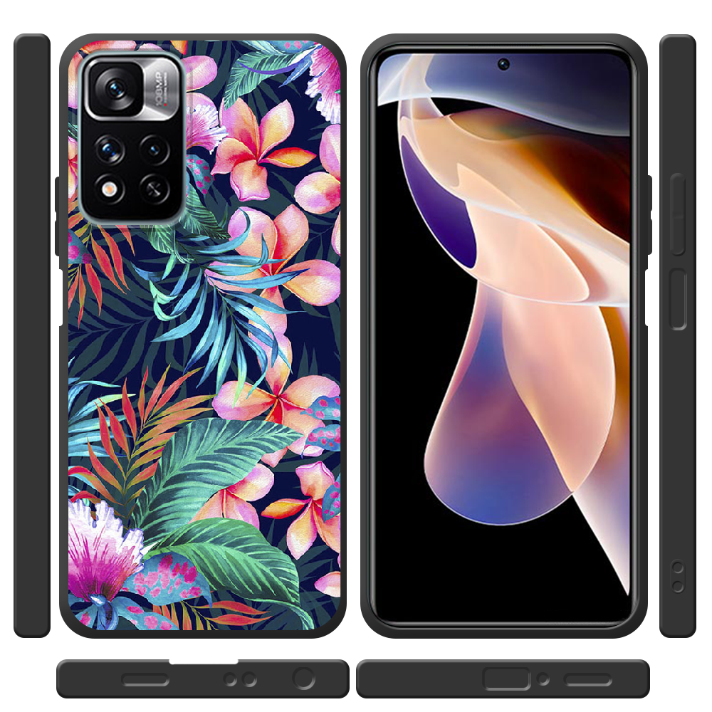 Чохол BoxFace Xiaomi Redmi Note 11 Pro Plus 5G flowers in the tropics Чорний силікон (44441-up1971-44442) - фото 2