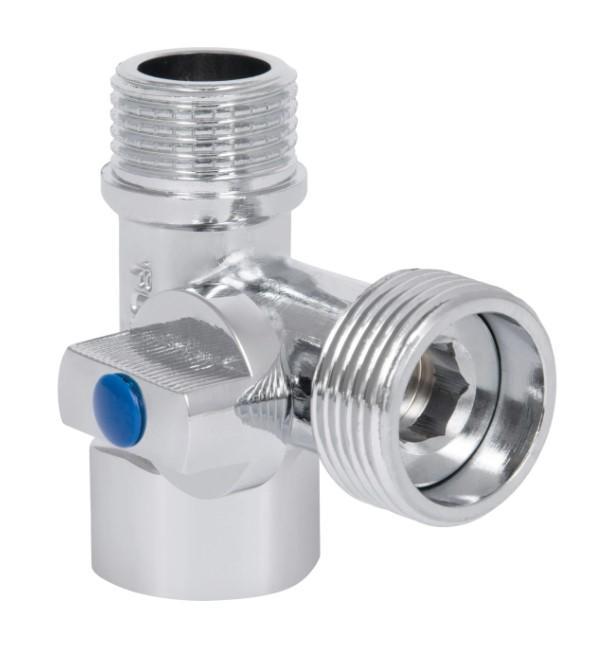 Кран шаровой приборный Thermo Alliance Forte 1/2"Зх3/4"Зх1/2 В трехходовой PN40 (SF186W152015)