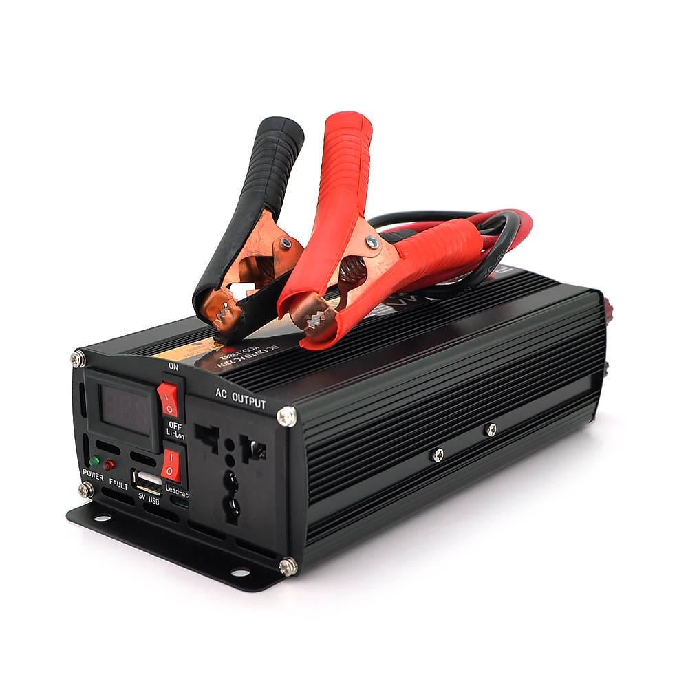 Інвертор напруги POWERMASTER 24V/220V 600W з модифікованою синусоїдою 1 універсальна розетка клеми (26251)