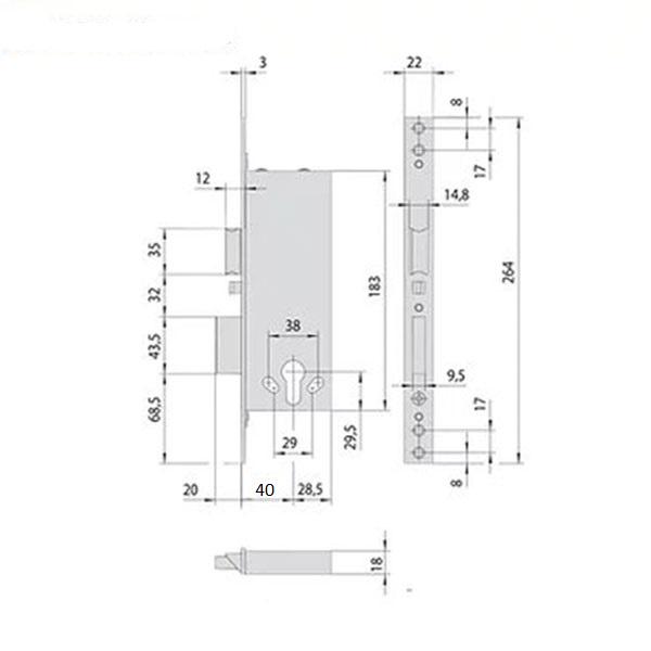 Замок електромеханічний Cisa 12011.40 BS 40 мм (37865) - фото 10