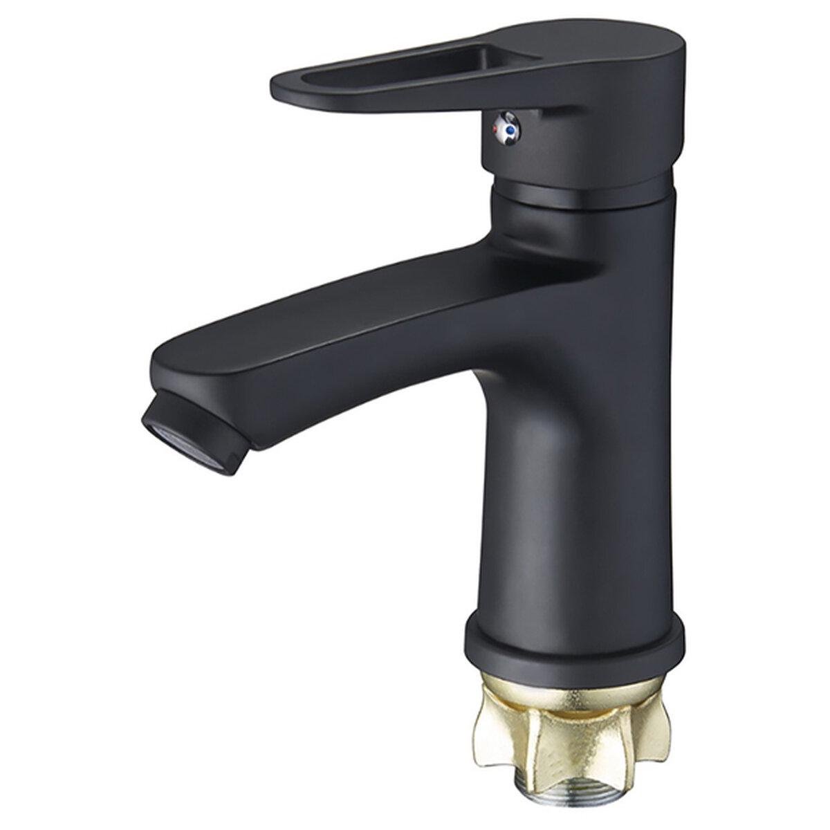 Змішувач для умивальника G-Lauf NUD1-A045-YB одноважільний Чорний матовий  (SW-42169)