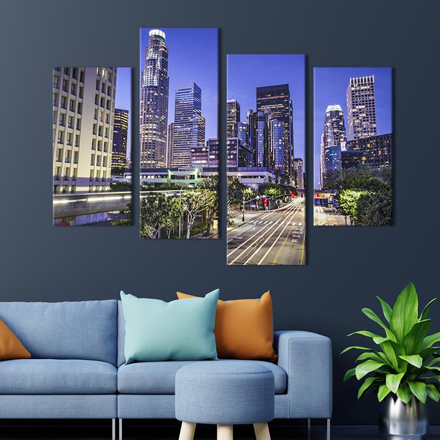 Картина модульная из 4 частей Улица Лос-Анджелеса XL 149x106 см (339-42) Картина модульная из 4 частей Улица Лос-Анджелеса XL 149x106 см (339-42)