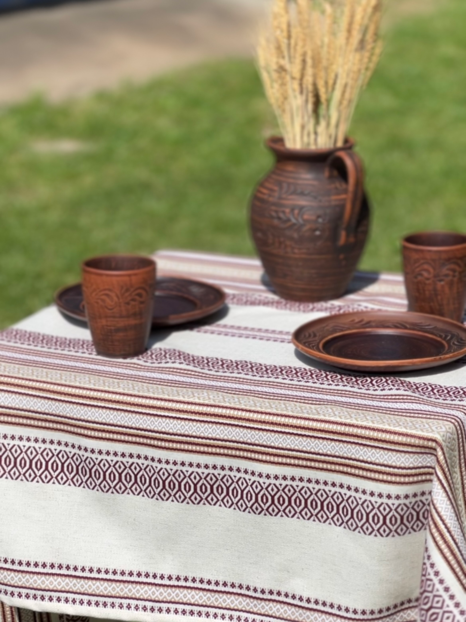 Скатертина лляна великодня Плай з українським орнаментом 300x150 см (1908-5) - фото 3 Скатертина лляна великодня Плай з українським орнаментом 300x150 см (1908-5) - фото 3