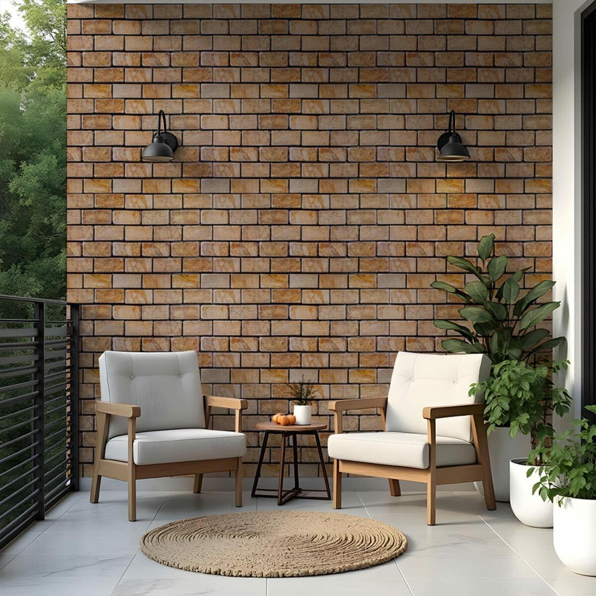 Панель декоративная ПВХ кирпич мрамор 960х480х4 мм Коричневый (SW-00001428) - фото 7