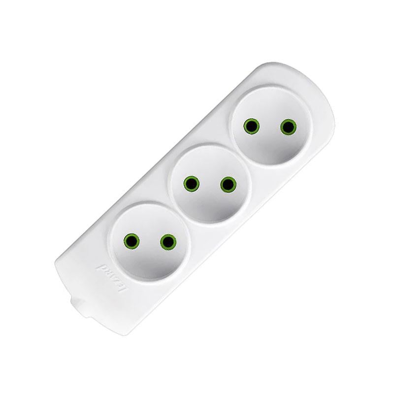 Колодка тримісна Lezard Letitia без заземлення Білий (27849075)