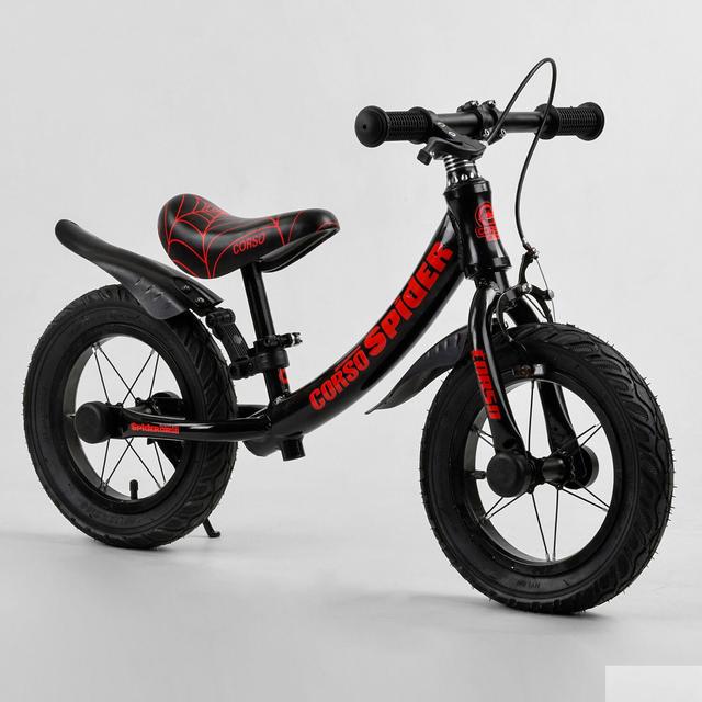 Біговел дитячий Corso Spider 21714 алюмінієва рама 12" ручне гальмо Червоний