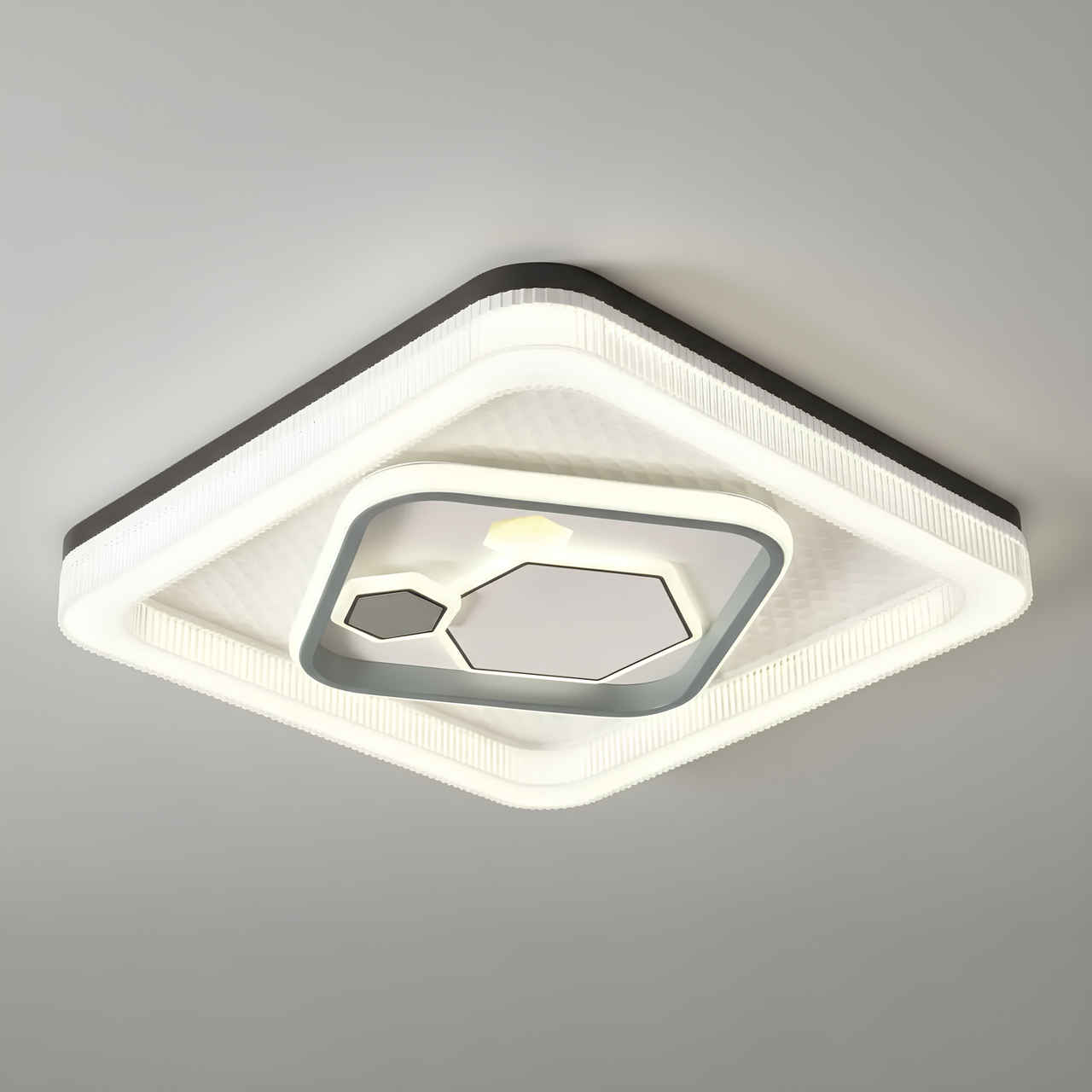 Люстра светодиодная Valeso 106W с фигурными рассеивателями 2700-6500K Черный/Белый (2H-006)