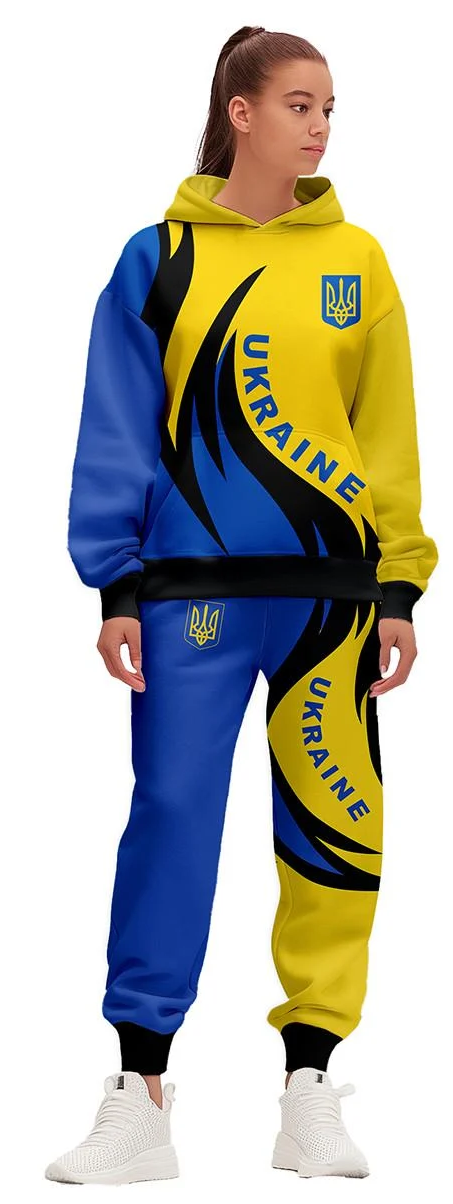 Спортивний костюм жіночий Прапор L Синій/Жовтий (200084)