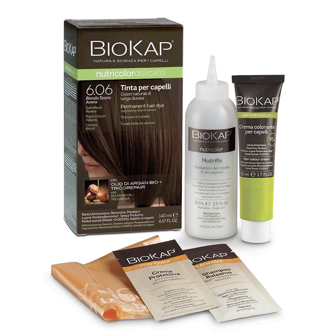 Краска для волос Bios Line BioKap Nutricolor Delicato 140 мл 6.06 Biondo Scuro Avana - фото 1