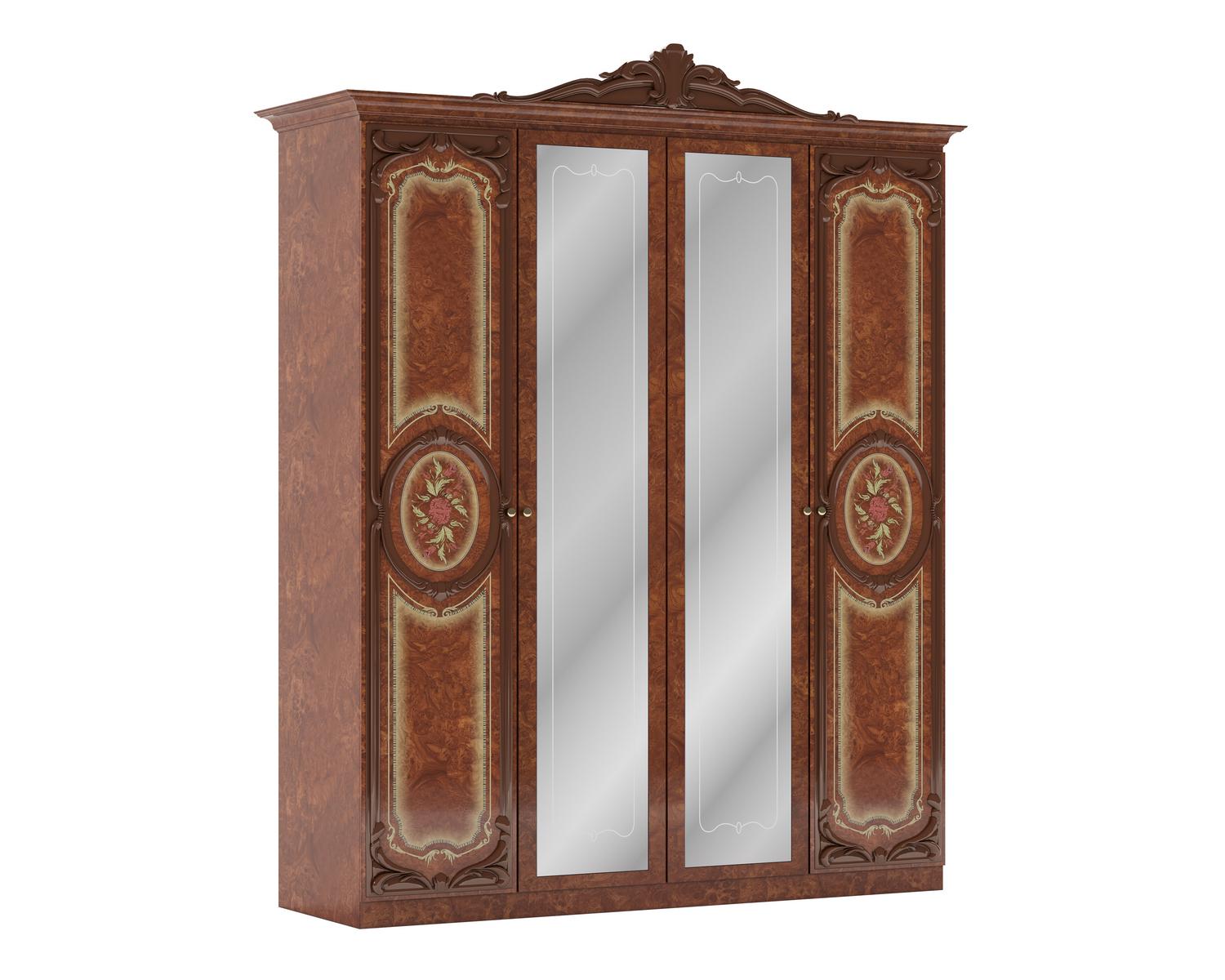 Шафа Світ меблів Кармен Нова 4Д з ДСП/Зекала Піно Горіх (51476)