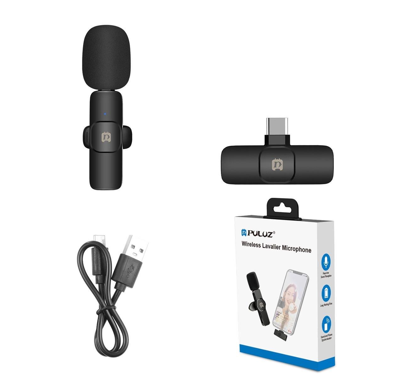 Микрофон беспроводной Puluz PU3082B Type-C цифровой Android 2,4 ГГц (2063272510)