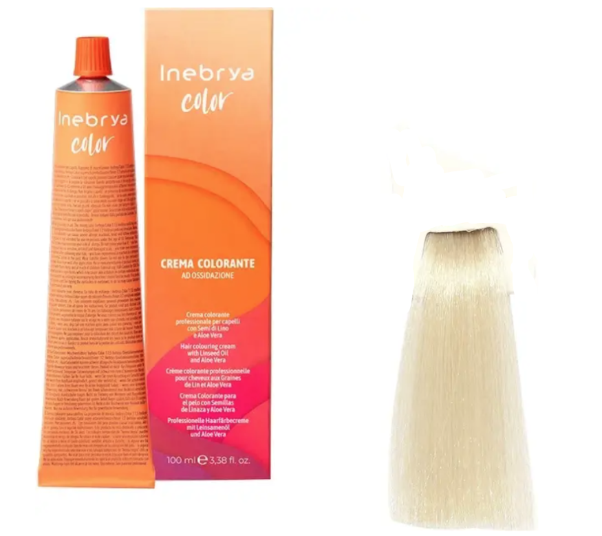 Крем-краска для волос INEBRYA Color с содержанием аммиака 100 мл 12/00 Светлый платиновый блонд экстра Крем-краска для волос INEBRYA Color с содержанием аммиака 100 мл 12/00 Светлый платиновый блонд экстра