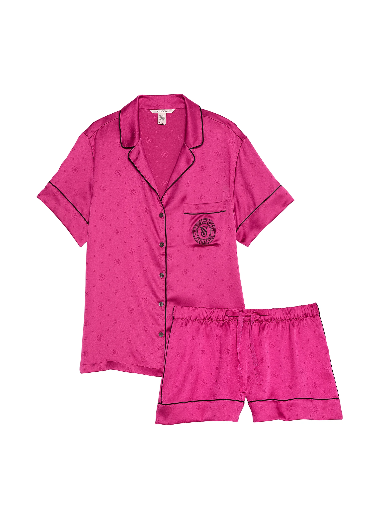 Піжама жіноча Victoria's Secret Satin Short Pajama Set сатинова M Рожевий (20993353) - фото 3