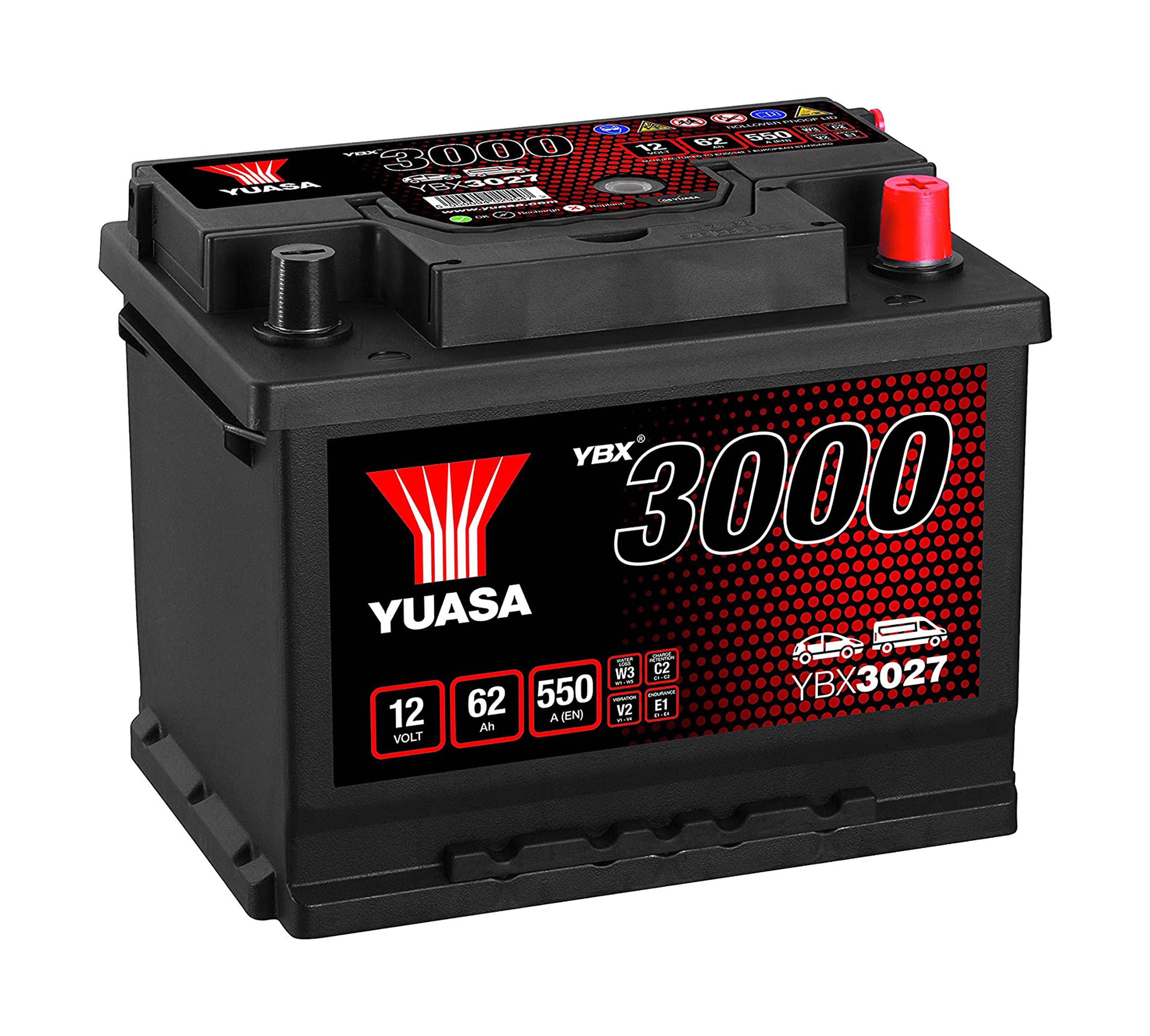 Аккумулятор Yuasa YBX3027 12 V 62 Ah 550 A