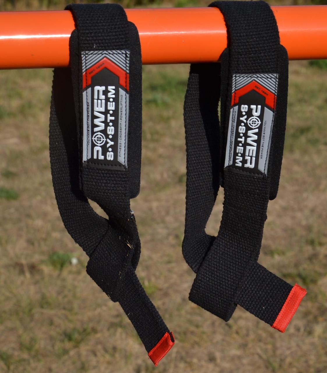 Лямки для тяги Power System PS-3400 Power Straps Black/Red (21398851) - фото 9