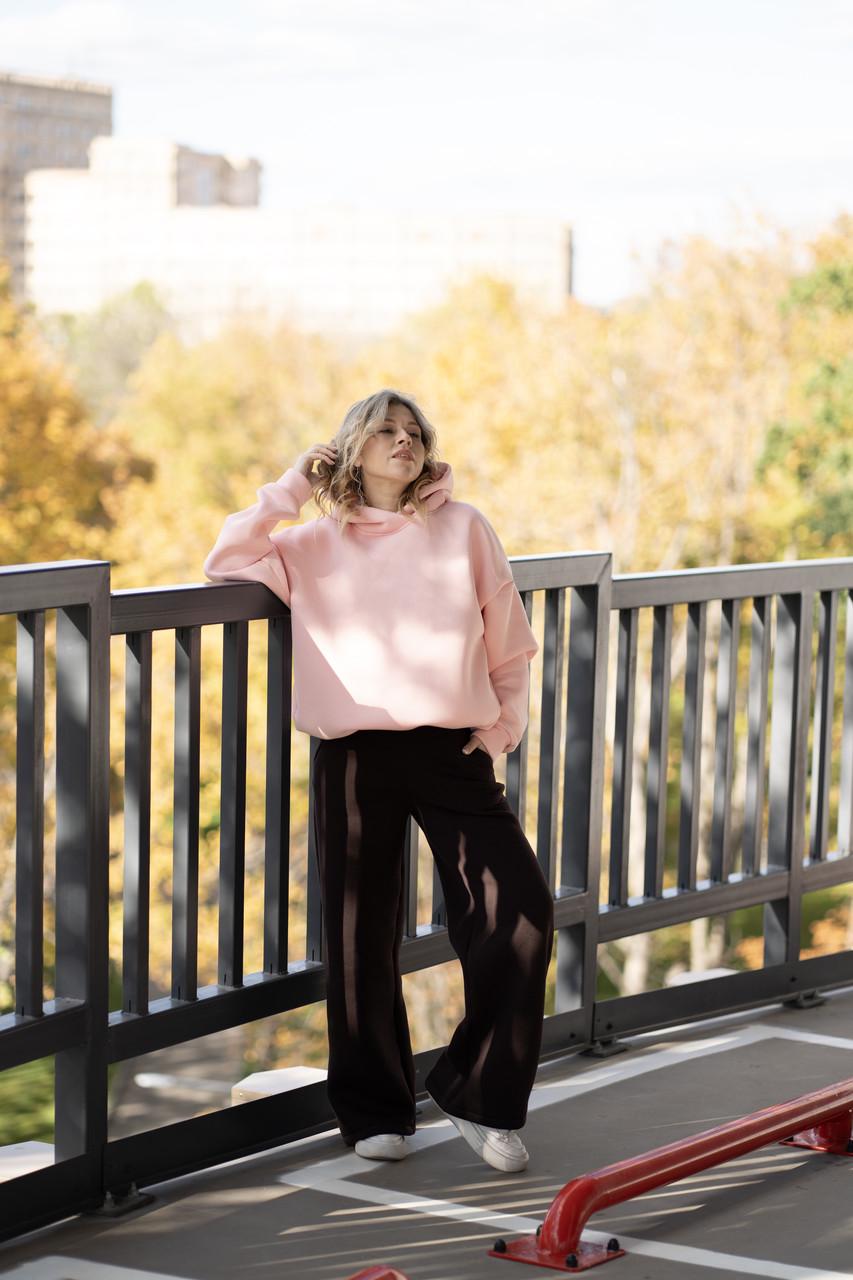 Костюм из тринитки на флисе Верона/Клеш Розовый Шоколад