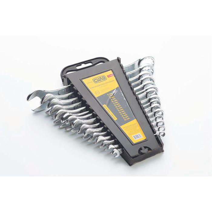 Набор ключей Сила рожково-накидных стандарт 6-22 мм 15 шт.