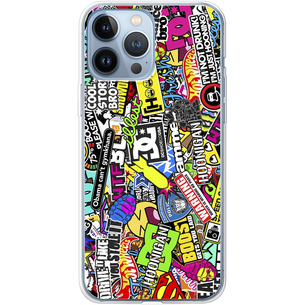 Чохол BoxFace iPhone 13 Pro Multicolored Inscriptions Прозорий силікон (43365-up880-43365)