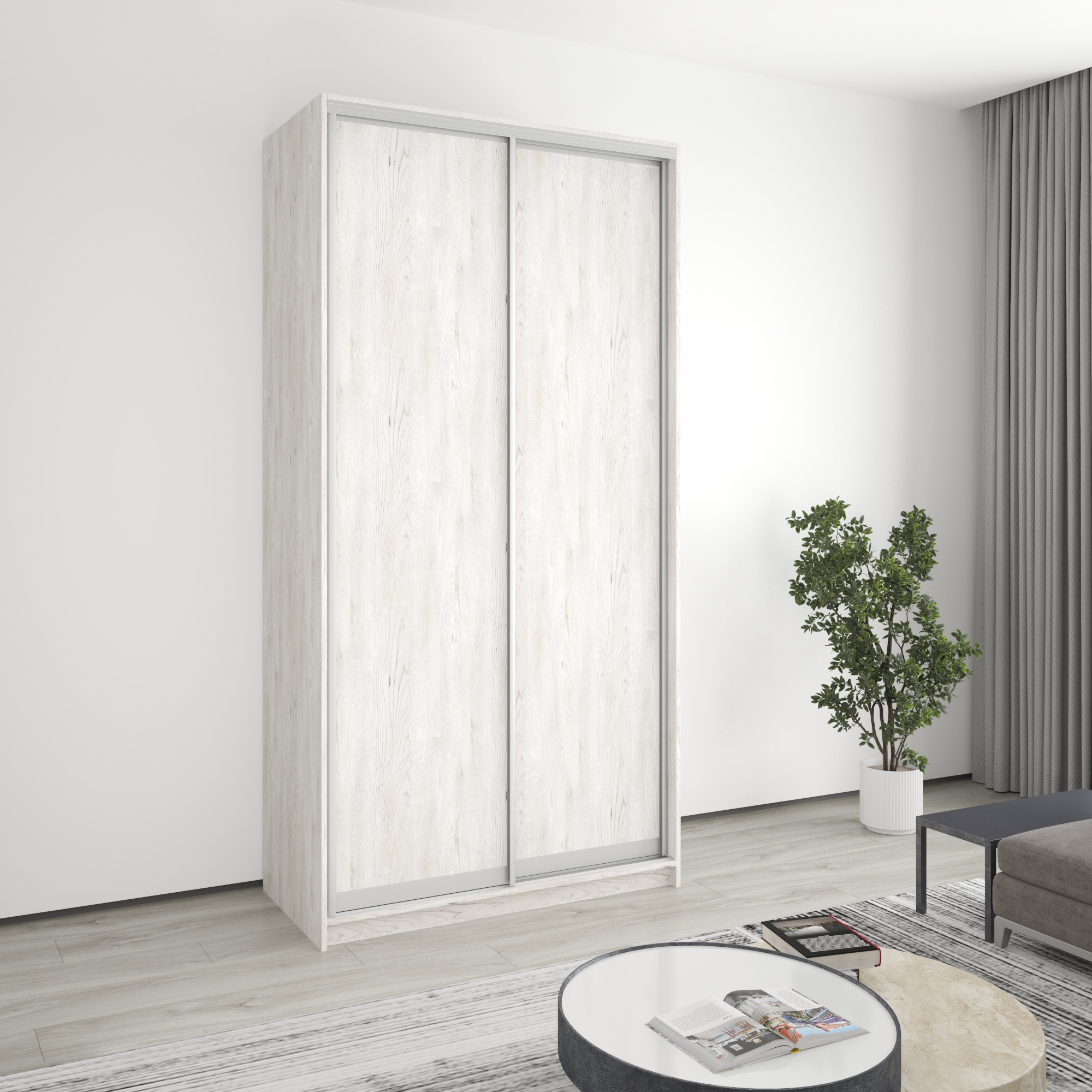 Шкаф-купе двухдверный Mebel Star Стандарт AL MBS-3584 120х45х240 см Аляска серый (1004768)