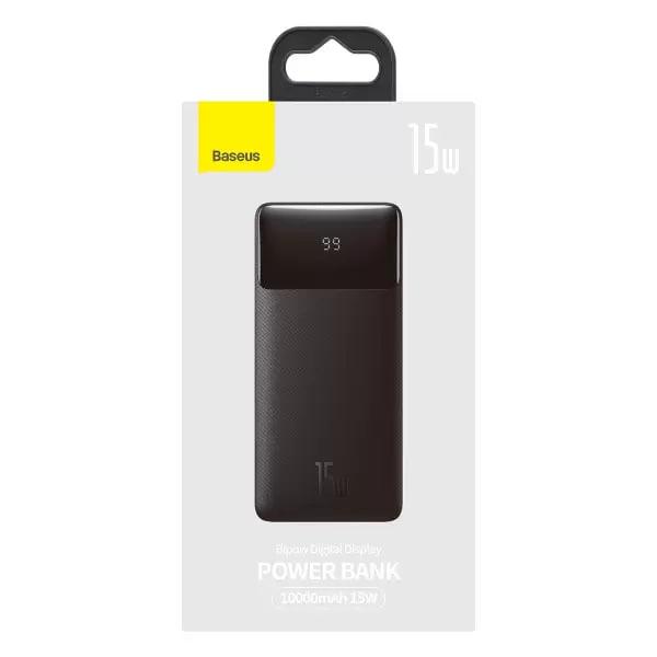 Павербанк BASEUS Bipow Digital Display 10000 mAh 15 W 3 A 2USB/Type-C Black (PPDML-I01) - фото 12