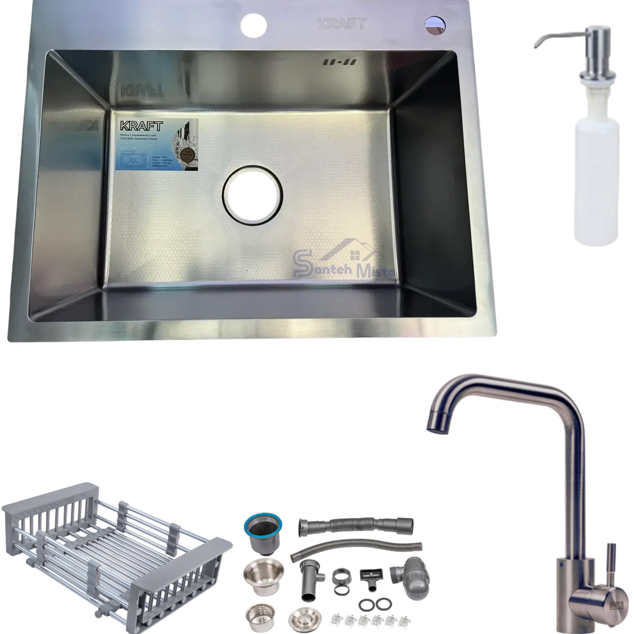 Комплект кухонной/мойка Kraft Handmade decor 3,0/1,0 мм 60x45 см (2516007276)