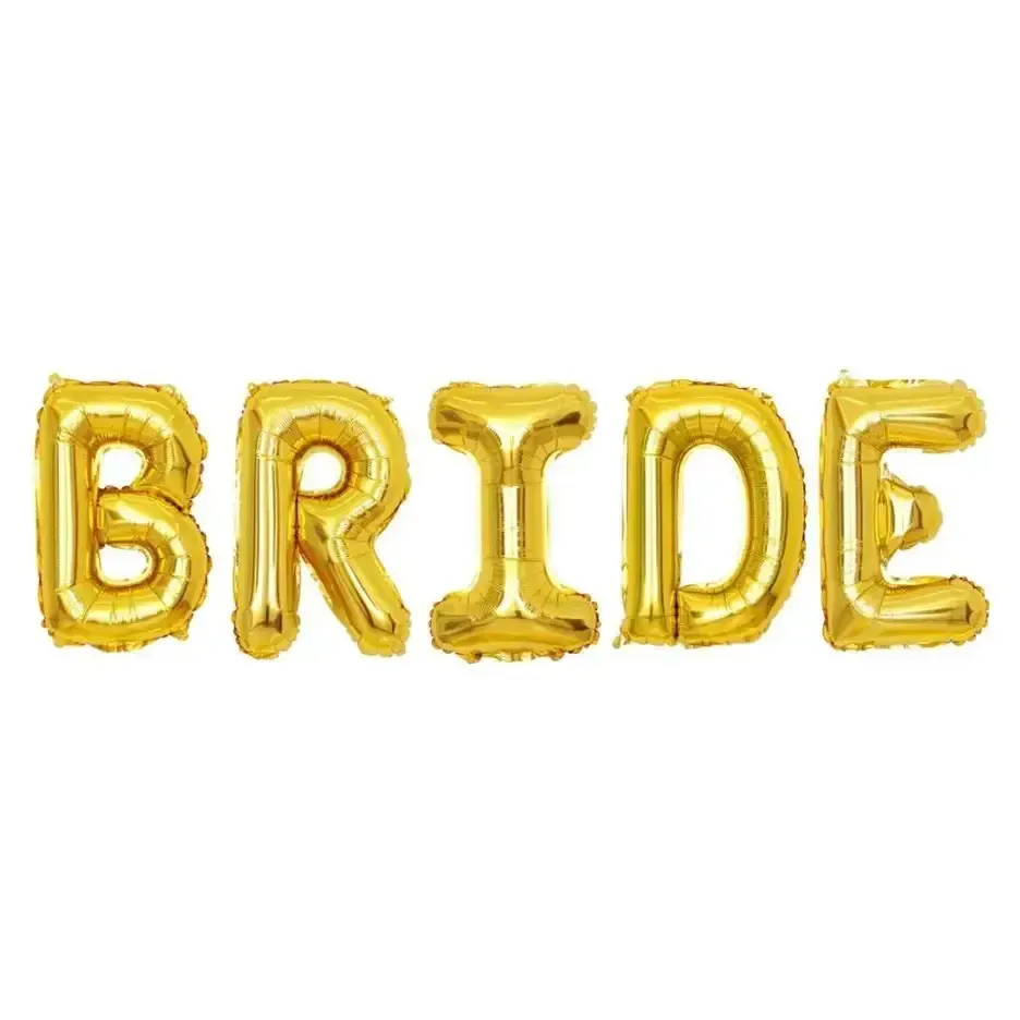 Буквы фольгированные Bride 36 см Золотой (29014090)